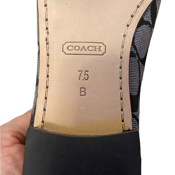 Coach black leather and canvas loafers - Picture 4 of 9